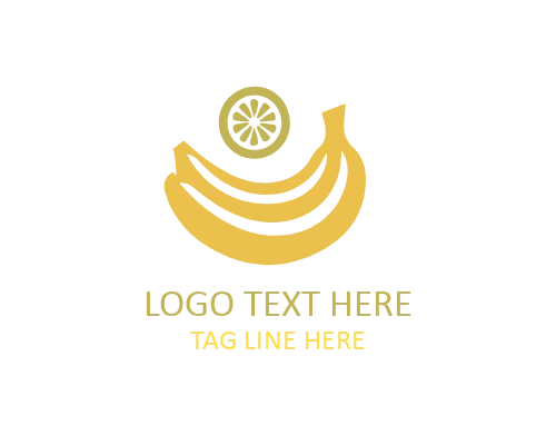 Organic Banana Symbol Logo for Natural Food Branding