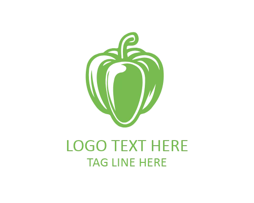 Organic Bell Pepper Vegetable Logo