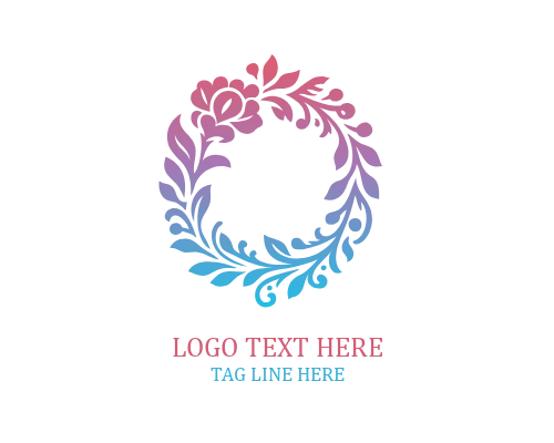  Organic Bloom Floral Emblem Logo