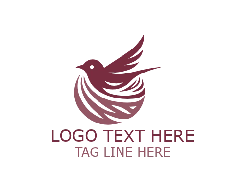 Organic Circle Nesting Bird Logo for Eco-Friendly Branding