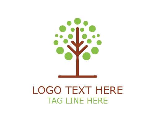 Organic Circle Tree Monoline Logo for Eco Branding