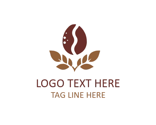 Organic Coffee Roastery Bean Logo