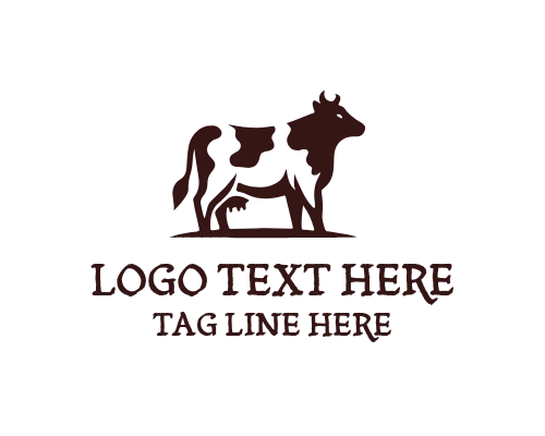 Organic Farm Cow Logo Design
