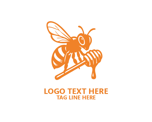 Organic Farm Honey Bee Logo