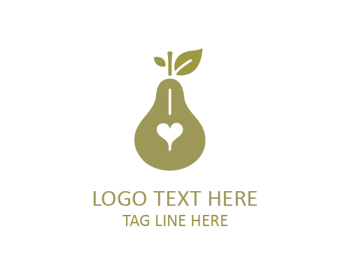 Organic Flat Pear Logo for Natural Brands and Eco Identity