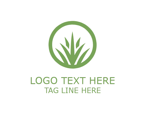 Organic Grass Leaf Logo