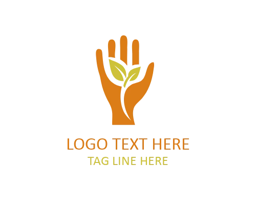 Organic Hand Leaf Logo for Natural Products and Eco Brands