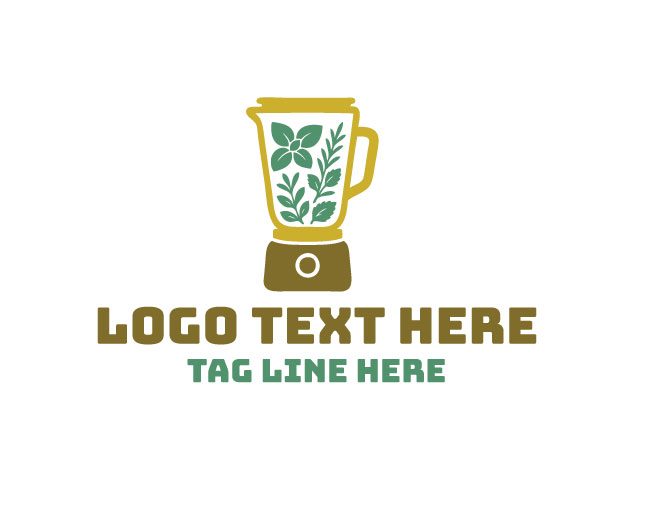 Organic Herb Blender Botanical Design Logo