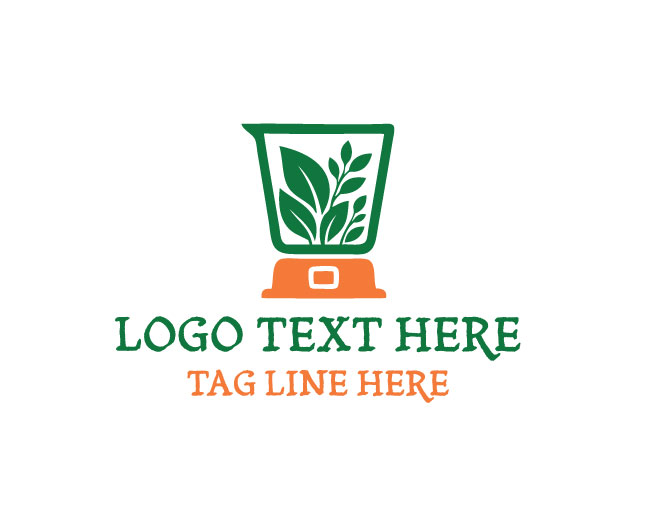 Organic Herb Blender Food Design Logo
