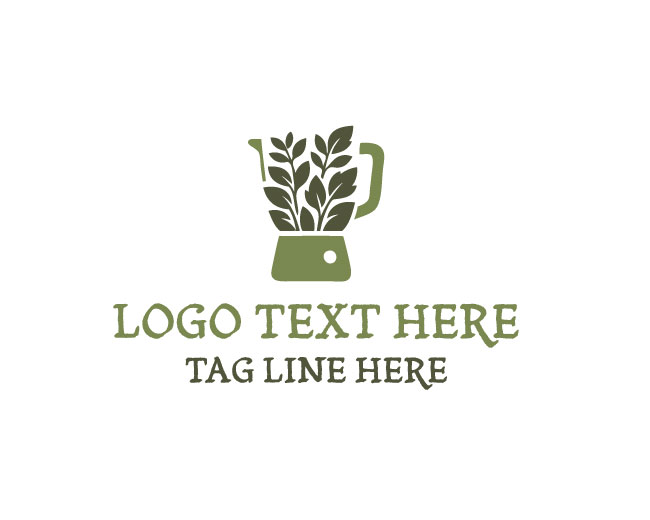 Organic Herb Blender Green Best Design Logo