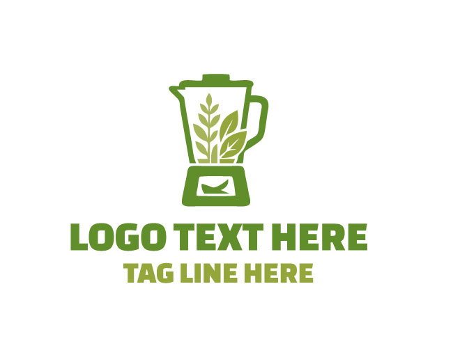 Organic Herb Blender Green Food Logo