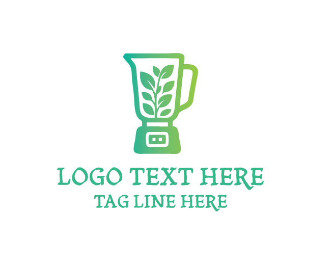 Organic Herb Blender Green Leaf Logo