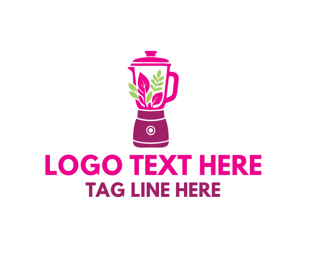 Organic Herb Blender Plant Design Logo