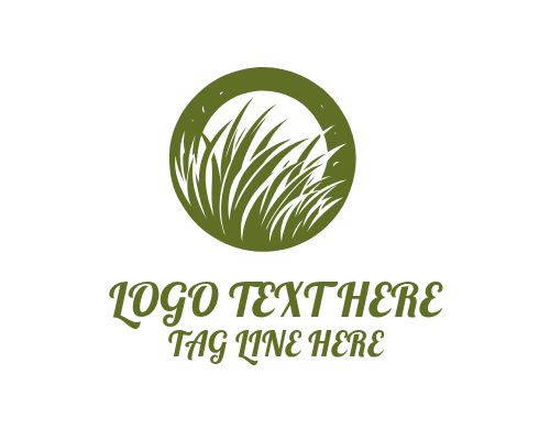 Organic Lawn Grass Logo for Eco Landscaping