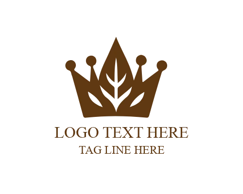 Organic Leaf Crown Logo for Eco-Friendly Brand Identity