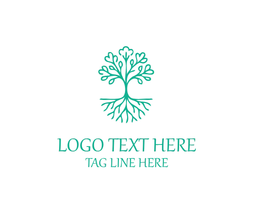 Organic Life Tree Roots Logo