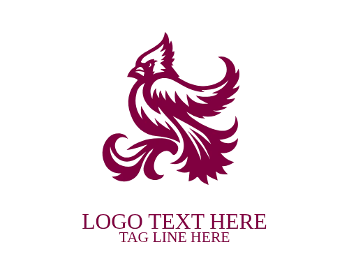 Organic Cardinal Bird Logo