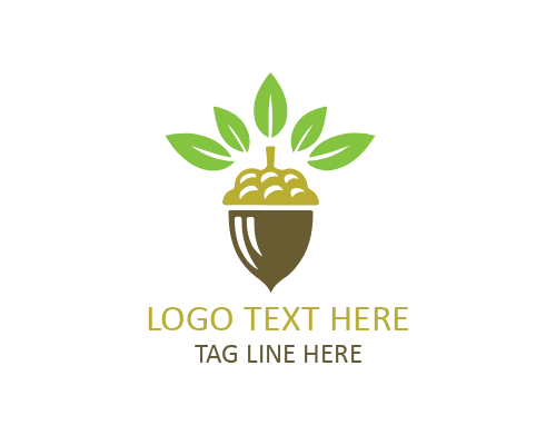 Organic Market Acorn Flat Logo for Natural Products