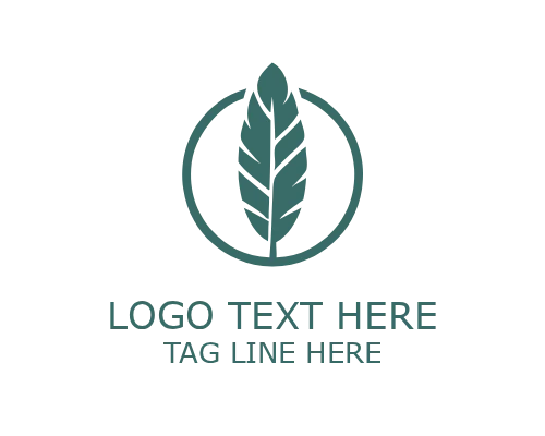 Organic Minimalist Feather Logo for Natural Branding