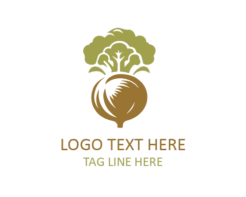 Organic Onion Vegetable Logo