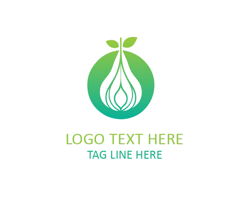 Organic Pear with Leaf Logo for Natural Food, Vegan, and Eco Brands