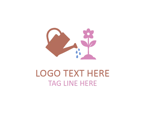 Organic Watering Can Gardening Logo for Natural Brands, Plant Care, and Eco Identity