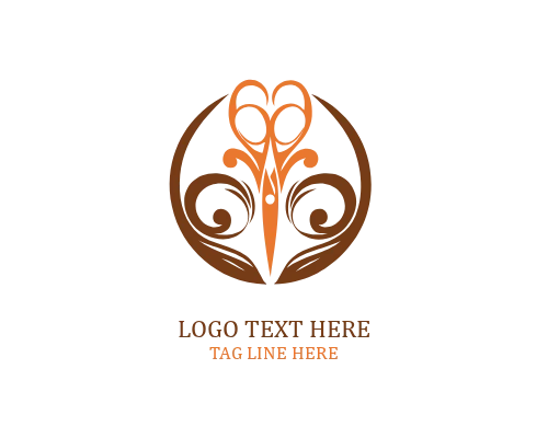 Ornament Scissor Floral Logo