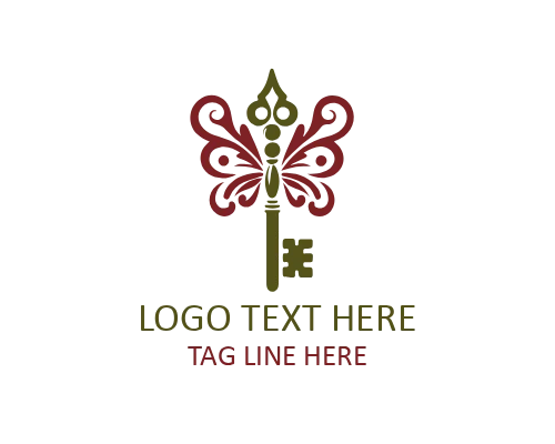  Ornamental Classic Butterfly Key Logo