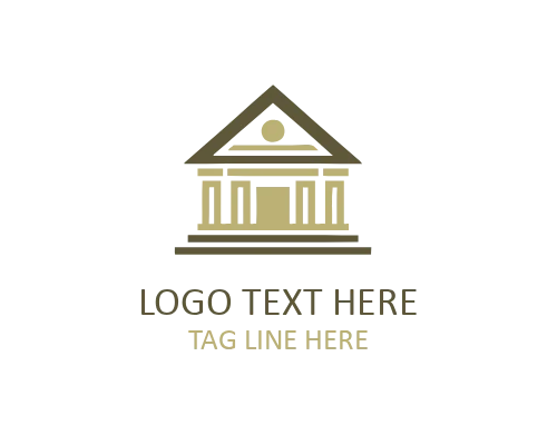 Ornamental Column Logo for Classical Architecture, History, and Design