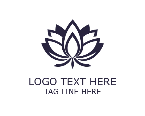 Ornamental Lotus Floral Logo for Elegant Beauty Branding