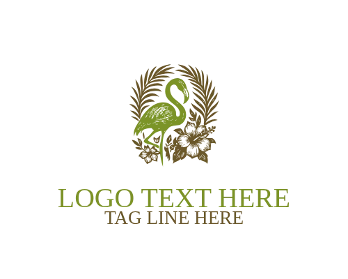 Ornamental Vintage Flamingo Logo