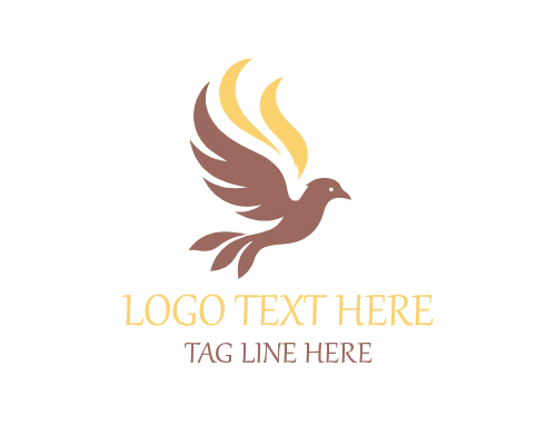 Ornate Flame Bird Logo for Decorative and Premium Branding