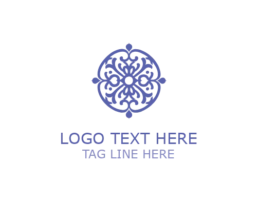  Ornate Floral Badge Logo