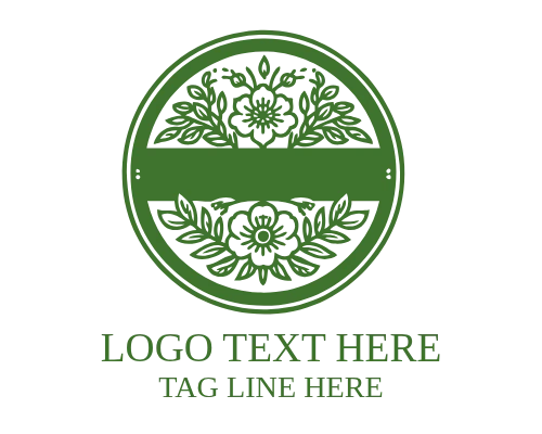Ornate Floral Emblem Logo