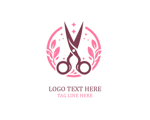 Ornate Scissor Floral Logo