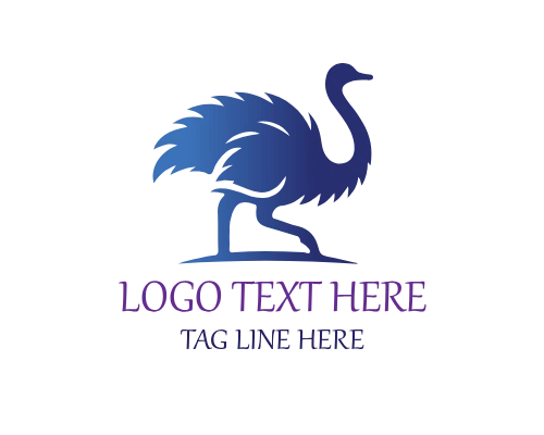 Ostrich Badge Emblem Logo