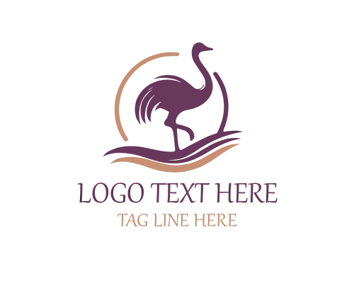Ostrich Head Emblem Logo