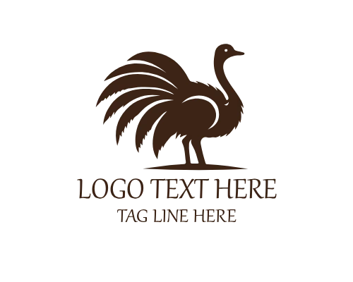 Ostrich Mascot Character Logo
