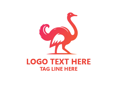 Ostrich Nature Icon Logo