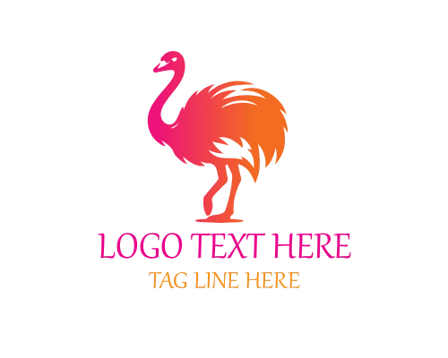 Ostrich Wildlife Emblem Logo