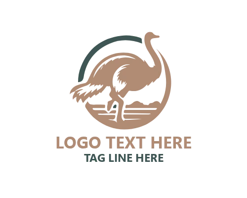 Ostrich Wildlife Patch Logo