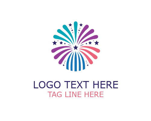 Outdoor Show Fireworks Logo for Festivals and Public Events