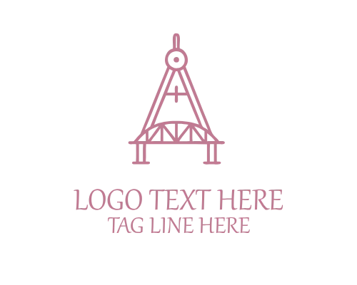 Outline Architecture Bridge Logo for Construction Branding