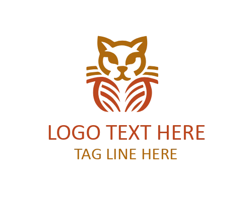 Outline Badge Linear Cat Logo for Animal Branding