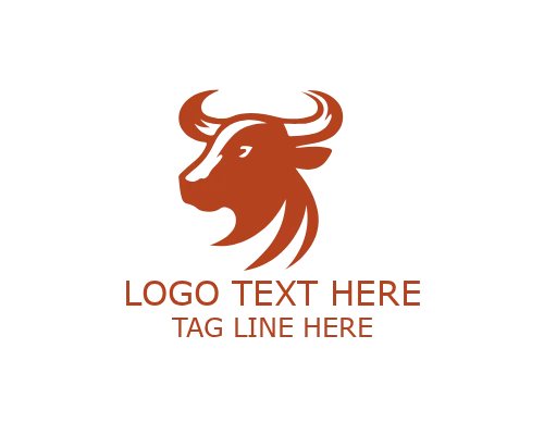 Outline Bull Head Logo for Minimal Branding