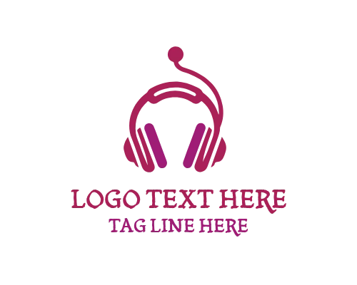 Outline Circle Headphone Logo