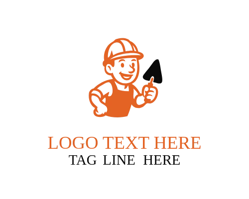Outline Construction Mascot Logo