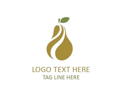 Outline Flat Pear Logo for Minimal Branding and Modern Identity
