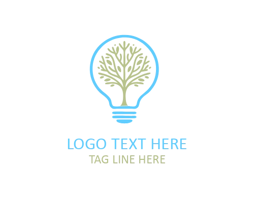 Outline Green Bulb Logo for Minimal and Elegant Eco Branding