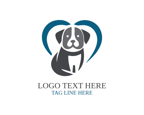 Outline Heart Pet Logo